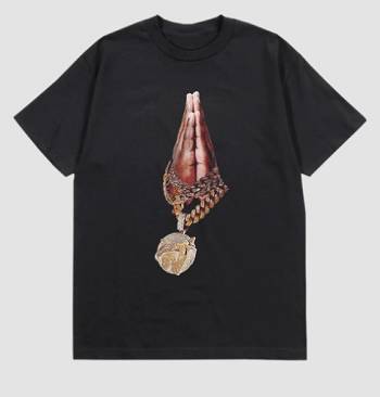 Black Vlone POP SMOKE X CHAIN Men's T Shirts | AU_VF6094