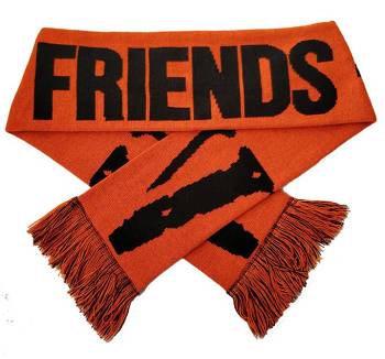 Orange Vlone Scarf With Friend Text And Logo More Scarf | AU_C5504